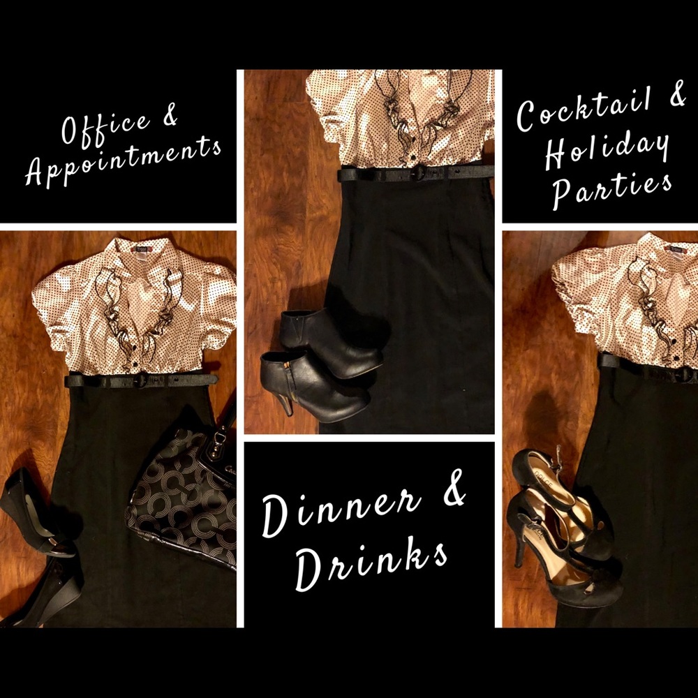 Retro Pencil Dress - Belted/Empire Waist - Size 9